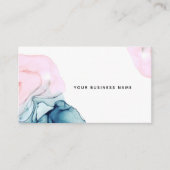 Etheral Blauwgroen & Roze Inky Glamor Modern Elega Visitekaartje (Voorkant)