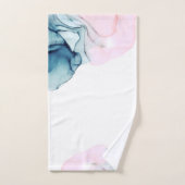 Etheral Blauwgroen & Roze Inky Modern Glamour Bad Handdoek (Handdoek)
