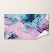 Etheral Blauwgroen Roze Paars Inky Modern Glamour Bad Handdoek (Handdoek)