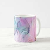 Etheral Blauwgroen Roze Paars Inky Modern Glamour Koffiemok (Voorkant rechts)