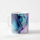 Etheral Blauwgroen Roze Paars Inky Modern Glamour Koffiemok (Voorkant links)