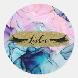 Etheral Blauwgroen Roze Paarse Inky Modern Glam La Ronde Sticker