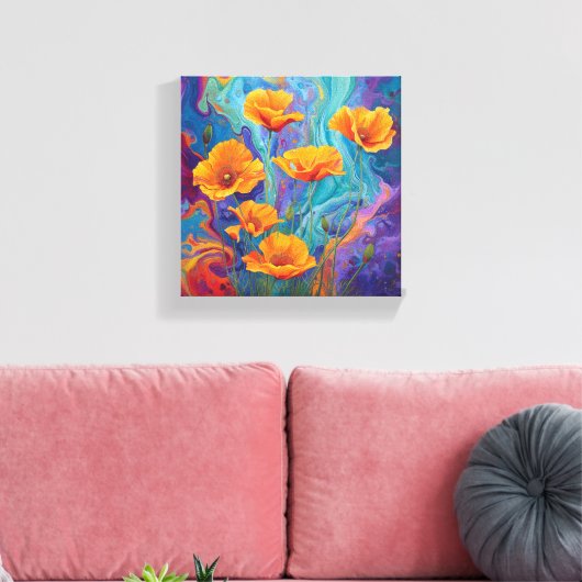 Etheral Bloom Canvas Afdruk (Insitu (Woonkamer))