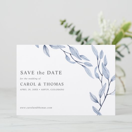 Etheral Blue | botanisch chemisch behalve de datum Kaart (Staand voorkant)