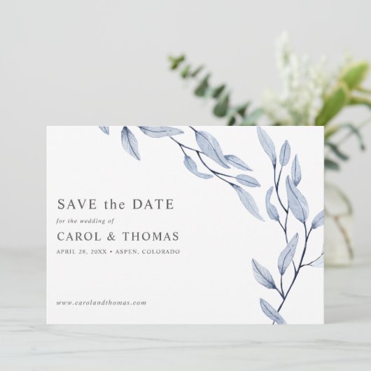 Etheral Blue | botanisch chemisch behalve de datum Kaart (Staand voorkant)