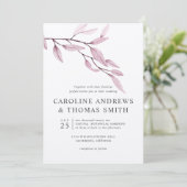 Etheral Blue | Chic Botanical Leaves bruiloft Kaart (Staand voorkant)