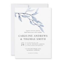 Etheral Blue | Chic Botanical Leaves bruiloft