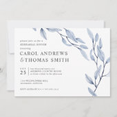 Etheral Blue | Chic Botanical Rehearsal Dinner Kaart (Voorkant)