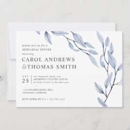Etheral Blue | Chic Botanical Rehearsal Dinner Kaart