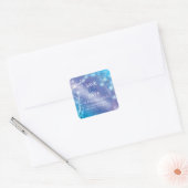 Etheral Blue Forest Wedding Save the Date Vierkante Sticker (Envelop)