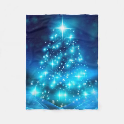 Etheral Blue KerstTree Fleece Blanket (Voorkant)