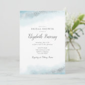 Etheral Blue Silver Ombre Vrijgezellenfeest Kaart (Staand voorkant)