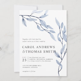 Etheral Blue | Verticale bruiloft met botanische b Kaart