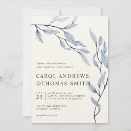 Etheral Blue | Verticale bruiloft met botanische b Kaart