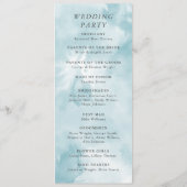 Etheral Blue Waterverf en Gold Wedding Ceremonie Programmakaart (Achterkant)