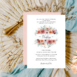"Etheral" Blush, Peach and Blue Floral Wedding Kaart<br><div class="desc">Fijn dat je gasten deze voortreffelijke uitnodiging voor de bloemetjesbruiloft hebben ontvangen. Centraal bloemenboeket die "De bruiloft van" zinsnede omhult in een moderne gracieuze typografie. Fijne waterverf bloemen in een mengsel van bloeiende, stoffige rozen, ivoor, perziken, mint blauw, grijs en sage tinten, met een prachtig evenwicht tussen warme en koude...</div>