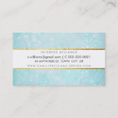 ETHERAL BOKEH patroon elegante gouden strip blauw Visitekaartje (Achterkant)