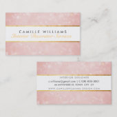 ETHERAL BOKEH patroon elegante gouden strip koraal Visitekaartje (Voorkant / Achterkant)