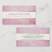 ETHERAL BOKEH patroon elegante gouden strip roze Visitekaartje (Voorkant / Achterkant)