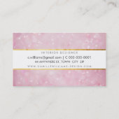 ETHERAL BOKEH patroon elegante gouden strip roze Visitekaartje (Achterkant)