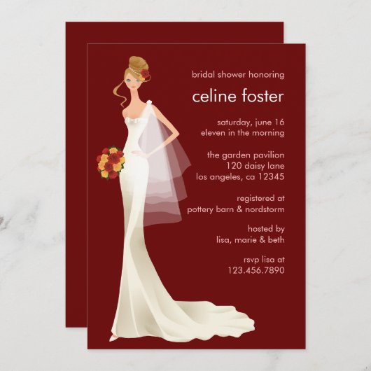 Etheral Bride Wedding Shower Card Kaart (Voorkant / Achterkant)