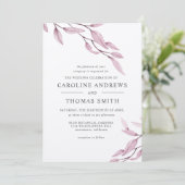 Etheral Burgundy | bruiloft met botanische bladere Kaart (Staand voorkant)