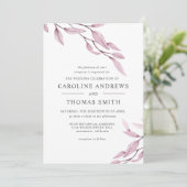 Etheral Burgundy | bruiloft met botanische bladere Kaart (Staand voorkant)