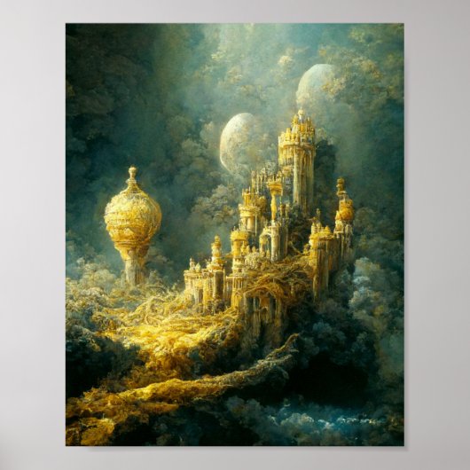 Etheral Castle 5 Fantasy Art Poster (Voorkant)