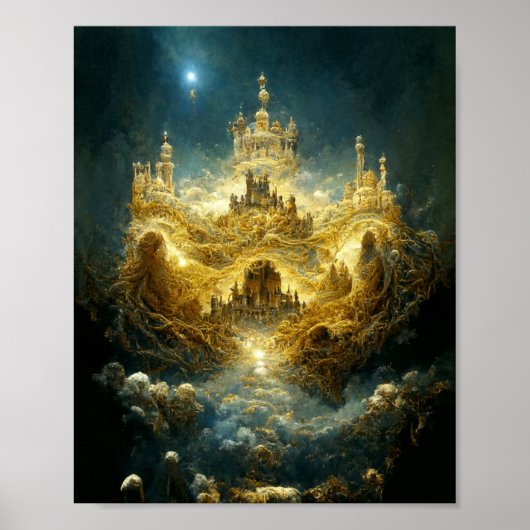 Etheral Castle Fantasy Art Poster (Voorkant)