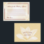 Etheral Champagne Magnolia , Wedding Advieskaart<br><div class="desc">Wedding Advice Kaart met een delicate ivoormagnoliebloem boven een abstracte florale achtergrond in dezelfde tint, samen met de titel: "Advice for the Bride and Groom" in een elegant kalligrafiescript, omringd door twee dunne randen. Op de achterzijde staan uw namen, datum, plaats en staat op een faux glitter achtergrond en een...</div>