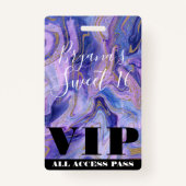 Etheral Cotton Snoep Marble Glam Sweet 16 VIP Badge (Voorkant)