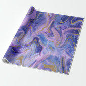 Etheral Cotton Snoep Marble Waterverf Fantasy Cadeaupapier (Uitgerold)