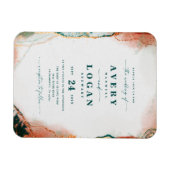 Etheral Dark Blauwgroen & Copper Wedding Invitatio Magneet (Horizontaal)