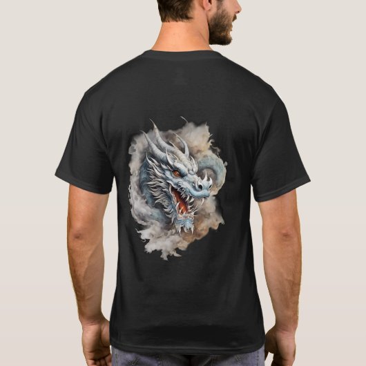 Etheral Dragon: Minimalistische T-shirt kunst (Achterkant)
