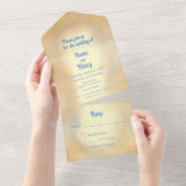 Etheral & Dreamweaver Clouds All in One Wedding In All In One Uitnodiging (Afscheurbaar)