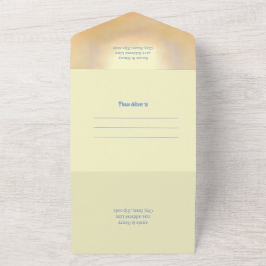 Etheral & Dreamweaver Clouds All in One Wedding In Uitnodiging (Buitenkant)