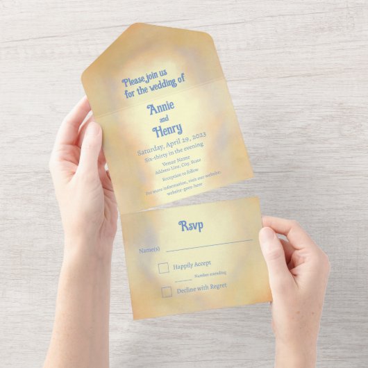 Etheral & Dreamweaver Clouds All in One Wedding In Uitnodiging (Afscheurbaar)