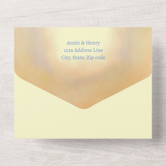 Etheral & Dreamweaver Clouds All in One Wedding In Uitnodiging (Achterkant)