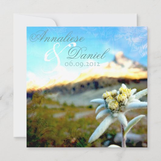 Etheral Edelweiss Wedding Invitation Kaart (Voorkant)