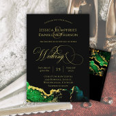 Etheral Emerald Green Gold Wedding Uitnodiging
