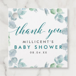 Etheral Eucalyptus Baby shower Dank je wel Bedankjes Labels