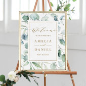 Etheral Eucalyptus Gold Greenery Weddenschap Welko Poster