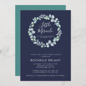 Etheral Eucalyptus Scripts Baby shower Kaart (Voorkant / Achterkant)