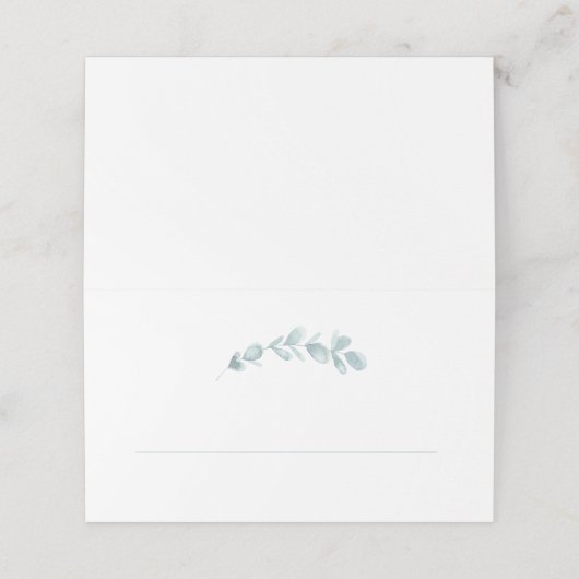 Etheral Eucalyptus Wedding Folded Plaatskaartje (Buitenkant ongevouwen)