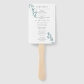 Etheral Eucalyptus Wedding Programme Handje Fan Handwaaier (Achterkant)
