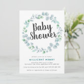 Etheral Eucalyptus WreatBaby shower Kaart (Staand voorkant)