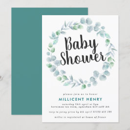 Etheral Eucalyptus WreatBaby shower Kaart