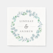Etheral Eucalyptus Wreath Dusty Blue Wedding Servet (Voorkant)