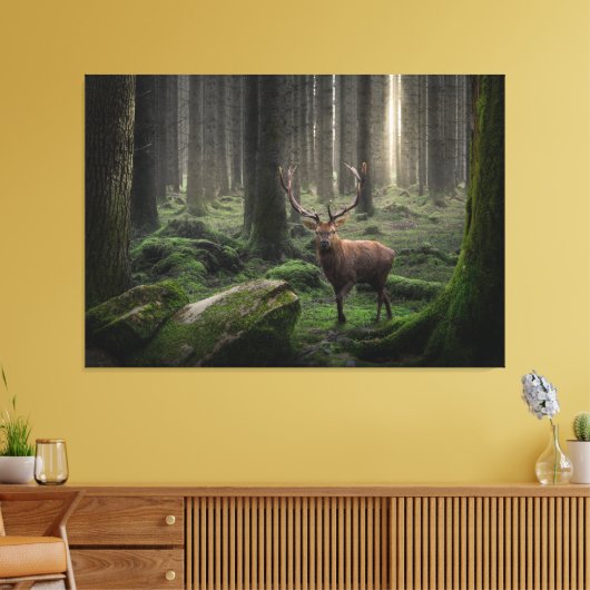 Etheral Fantasy Forest met Radiant Light Canvas Afdruk (Insitu (Woonkamer))