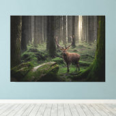 Etheral Fantasy Forest met Radiant Light Canvas Afdruk (Insitu (Houten vloer))